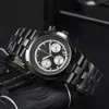 Alle roestvrijstalen stalen heren Watch Japan Quartz Movement Alle wijzerplaat chronomaat polshorloge zilvergoud waterdichte designer horloge Zwitsers casual klok Montre de luxe