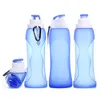 Water Bottles Foldable Portable Cup Food Grade Silicone Bottle High-Temperature Resistant Outdoor Sports Cycling