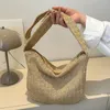 Borse a tracolla Borsa estiva in paglia intrecciata fatta a mano da donna Moda Casual Semplice portatile Tinta unita Elegante morbida per le vacanze al mare