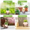 Garden Decorations Smiling Plant Pot Resin Succulent Planter With Drainage Hole Cute Pots Creative Sit Rocking Chair For