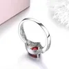 Bagues de cluster Real 1.2 S 925 Bague en argent sterling Naturel Garnet Gemstone Dames Taille US 9