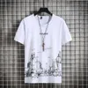 T-shirt a maniche corte grassa alla moda per la maglietta estiva da uomo di tendenza Instagram T-shirt ampia da uomo nuova taglia grande T a mezza manica