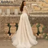 Robes sexy urbaines RODDRSYA robe de mariée vintage col rond manches 3/4 en dentelle robes de mariée appliques en tulle balayage train Boho vestidos de novia 2023 yq240329