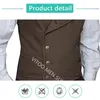 Mäns västar kaffemän avslappnad dräkt Vest Slim Fit Double Breasted Lapel Sleeveless Jacket Male Waistcoat For Daily Wear eller Wedding Prom