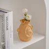 Vase Nordic Ceramic Fired Vase Ornamentsリビングルームダイニングテーブルフラワーアレンジメントコンテナアートホームデコレーションアクセサリー