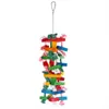 Autres fournitures d'oiseaux Perroquets Jouets à mâcher suspendus colorés avec crochet amovible 13 pouces Accessoires de cage de grande taille (10 x 33 cm)