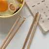 Chopsticks Anti-Slip Hållbar praktisk bambu och trä trä japansk stil 24,9 cm bordsartiklar