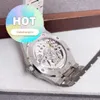 AP Casual Chep Watch Royal Oak Series 15510ST Précision Steel White Plate Mens Fashion Loissire Business Sports Watch World Luxury Watch Complete Set