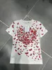Designer dames T-shirt met vlinderprint, 100% katoen met korte mouw, nieuw zomershirt voor dames - stijlvol en comfortabel