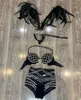 Nouveau Costume de performance Chanteuse Discothèque Bar Dr Perspective Mesh Sexy Plume Chapeaux GOGO Dance Team Show Bikini y2yq #