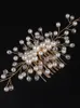 Pearl Brides Hair Comb Crystal Bridal Headwear Fi Wedding Hair Accores Handgjorda brudtärna smycken Party Prom Headpiece N4U6#