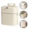 Laundry Bags 12l Nail-free Installation Dual-purpose Wall-mounted Kitchen Bathroom Toilet Lidded Sealed Trash Can Beige Container Garbage