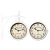 Wall Clocks Iron Round Hanging Double Sided Two Faces Retro Station Clock Chandelier Home Decor