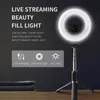 Selfie Monopods Fangtuosi Ny trådlös Bluetooth Stick Stativ med ringljusfotograferingsstativ Ringlight för live -videoströmning 24329