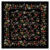 130 CM Zijden Sjaal Vrouwen Grote Sjaals Bloemenprint Stola Vierkante Bandana Luxe Hoofddoek Hijab Sjaal Vrouwelijke Foulards 240321