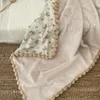 Chaud hiver pompon Blush brins et fleurs Minky couverture florale couette literie couverture 90*130 cm 240312