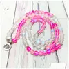 Beaded Sn1408 Matte Pink Mermaid Quartz 108 Mala Bracelet For Women High Quality Throat Chakra Nce Yoga Beads Jewelry Drop D Dhgarden Otsl1