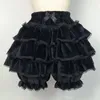 Shorts pour femmes Lolita Cosplay Costume Citrouille Pantalon Doux Rose Blanc Noir Années 90 Automne Hiver JK Peluche Japonais Volants Lanterne