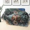 Boho Floral Beach Picnic Coperta da campeggio all'aperto Coperte scozzesi nordiche per letti Tappetini per divani Tappeto da viaggio Nappe arazzo estivo 240325