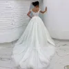 Ramanda Elegante V-Ausschnitt Sleevel Hochzeit Dr für Braut 2023 A-Linie Blumenspitze Applikationen Butts Zurück Vestido de Novia D5v7 #