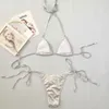 24 Yisiman New Sexy Silver Bright Bright Split Womens Bikini