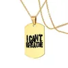 Chains U S Protest I CANT BREATHE Can't Lettering Army Brand Necklace Stainless Steel Dog Tag Custom215H