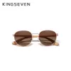 Kingseven óculos de sol para homens uv400 polarizado feminino moldura de madeira natural moda óculos de sol proteção 240329