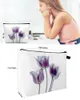 Cosmetische tassen Bloem Tulp Paars Abstract Make-uptasje Reisbenodigdheden Dame Dames Toiletorganisator Opslag Etui