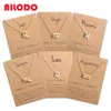 Ailodo Men Women 12 Horoscope Zodiac Sign Pendant Necklace Ari Leo 12 Constellations Jewelry Kids Christmas Gift Drop 2619