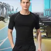 Spider Print Compression Shirts For Men Gym Workout Fitness underskjortor Kort ärm Snabbt torr atletisk t-shirt toppar sportkläder 240325