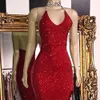 sexy backl halter scintillante e paillettes sequestrate dre per donne 2023 sirena Robe de soiree ballo da ballo di nozze per la festa di nozze Vestidos E8DW#