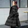 Cappotto femminile invernale da donna di media lunghezza coreano allentato spesso caldo gonna a vita a-line giacca trapuntata Cott Jaqueta Feminina c6ad #