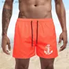Mäns shorts Swimming Suit Mens Sexy Swimming Pants Beach Casual Quarter Pants Swimming Pants Beach Shorts S-4XL Outdoor Fitness Jogging Casual Q240329