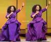 Elegante Oprah Winfrey Celebridade Vestidos de Noite Overskirt Médio Oriente Dubai Estilo Árabe Roxo com Manga Plus Size Mulheres Formal W8836049