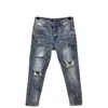 Fi 2022 Lente Gescheurde Gat Patch Slanke Voeten Denim Lichte Kleur Wo Joker Strakke Streetwear Mannen Designer Jeans Voor mannen I8sz #