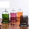 Jars 8 Colors Glass Storage Jar Food Plant Display Glass Aromatherapy Candle Glass Cover Eternal Life Flower Cloche Dustproof Jar