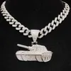 Anhänger Halsketten Männer Frauen Hip Hop Tank Form Halskette Neuheit Originalität Geschenke Hiphop Iced Out Bling Anhänger Mode Schmuck 230613