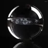 Statuette decorative Regalo da 6 cm Pianeti trasparenti Modello Decorazione Sistema solare inciso in miniatura Puntelli Po Craft Home 3D con base Sfera di cristallo