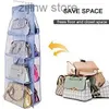 Other Home Storage Organization For Wardrobe Closet Transparent Storage Bag Hanging Handbag Organizer Door Wall Clear Sundry Shoe Bag with Hanger Pouch Y240329