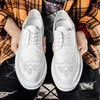 Dress Shoes Fashion Derby Leather Men Brogue Lace Up Solid Simple Board Business Casual Party Wedding Flat For Man
