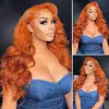 Wigs 30 inch Colored Ginger Orange13x4 Lace Front Human Hair Wig Brazilian Body Wave 13x6 Transparent Lace Frontal Wig On Sale