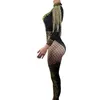 Tenue de luxe Dance Stage Show Discothèque Costume Chanteur Combinaisons Porter Glisten Noir Or Cristaux Body avec Gland Napolun G8N4 #