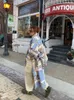 Damen-Cot-Mäntel mit Lg-Ärmeln und Blumenmuster und Gürtel, dicke warme Jacke, weibliche Street-Outwear, New Fi, Winter O2CD #