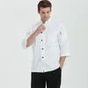 Kock Work Clothing Men and Women Hotel Three Quarter Sleeve Chefs Uniform Western Restaurant Cook Wear Coffee Shop Workwear U1B4#