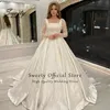 Abito da sposa di lusso Dr ricamato perline in pizzo con abito da ballo Princ colletto quadrato maniche lunghe sposa Butt Vestido De Novia z18M #