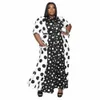 Wmstar Plus Size Dameskleding Dres Dot Gedrukt met Zakken Sles Fi Maxi Dr Hot Koop Groothandel Dropship C0BR #