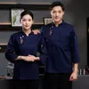 Hotel Chef Uniforme Vermelho Roupas Chinesas Restaurante Cozinha Camisa Cook Coat Cake Shop Dert Chef Jaquetas Café Garçom Macacões J6Bz #