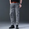 Masculino elástico perna reta meados de cintura calças fiable magro ajuste confortável jeans cinza elástico na moda e encantador jeans masculinos q3r4 #