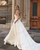 DRES DRES A-LINE SATIN BRIDAL DOTSLES SLEVEL HANTER RECK REBES FOR STALAY Party Floor Length Vestidos de Novia 31i2#