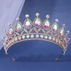 High-End-Luxus Hochzeit Braut Tiara Krone Kristall Diadem für Frauen Haarschmuck Kopf Schmuck Accories E4aQ #